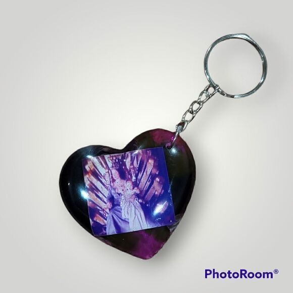 Halsey Purple Ink Heart Keychain (Z171) - Picture 1 of 9